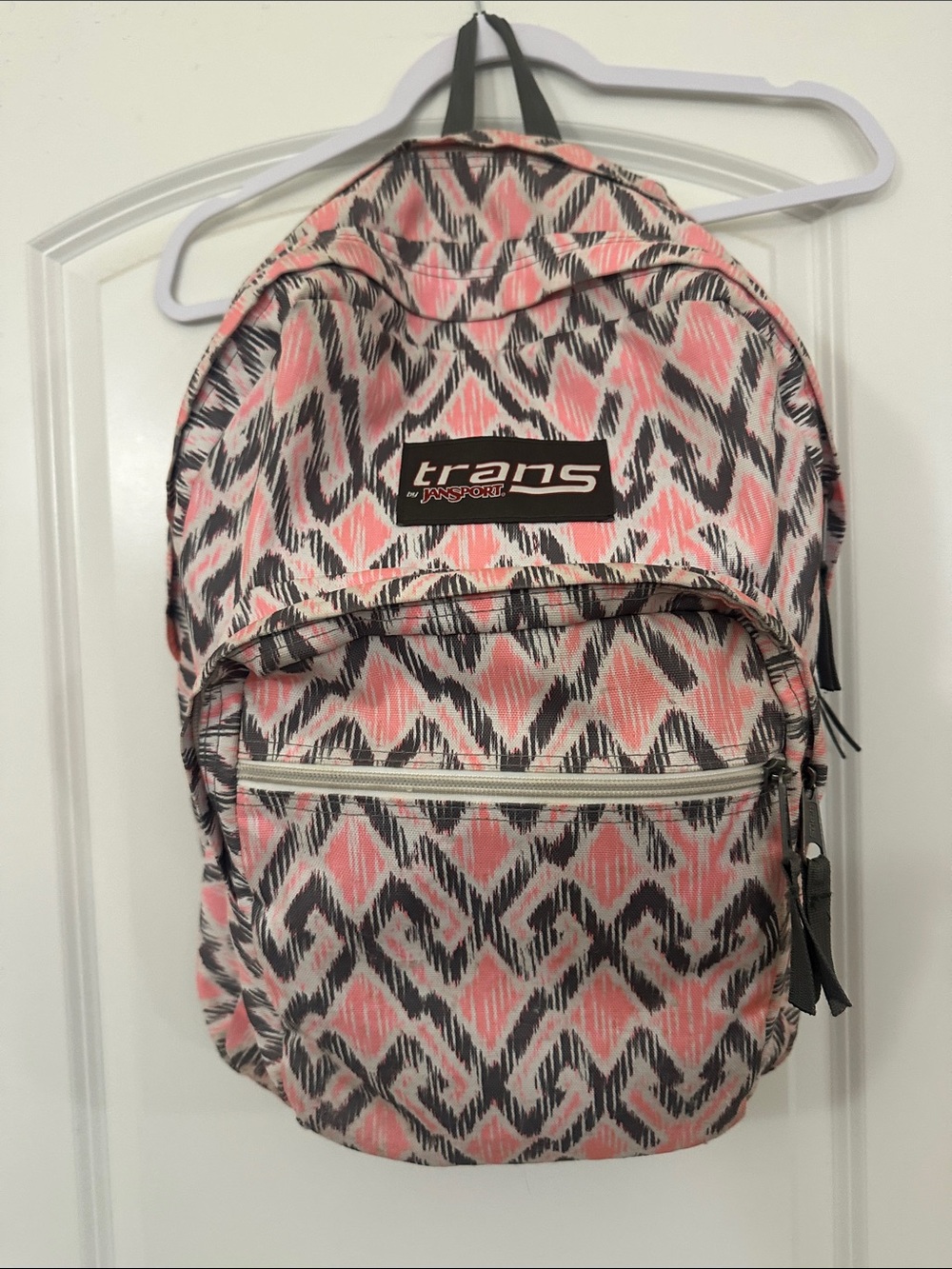Jansport Trans Pink Black Cream Patterned Backpack
